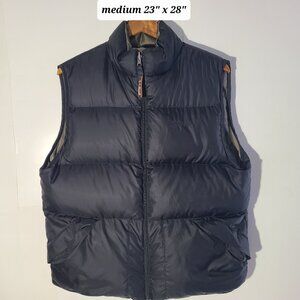 LL Bean Goose Down Filled Reversible Black/Brown Men's Medium Zip Puffer Jacket